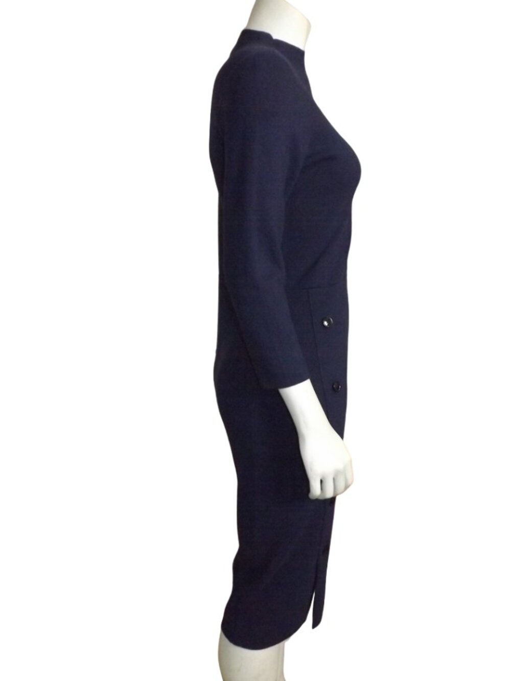 new ANN TAYLOR Sweater Dress, M, Blue, button accent, Long sleeves, Funnel neck - Picture 6 of 14